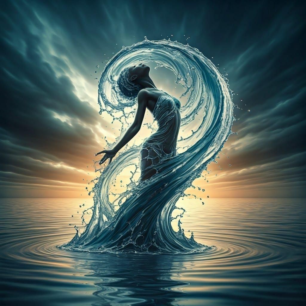 Dancing African Water Woman in Tempest