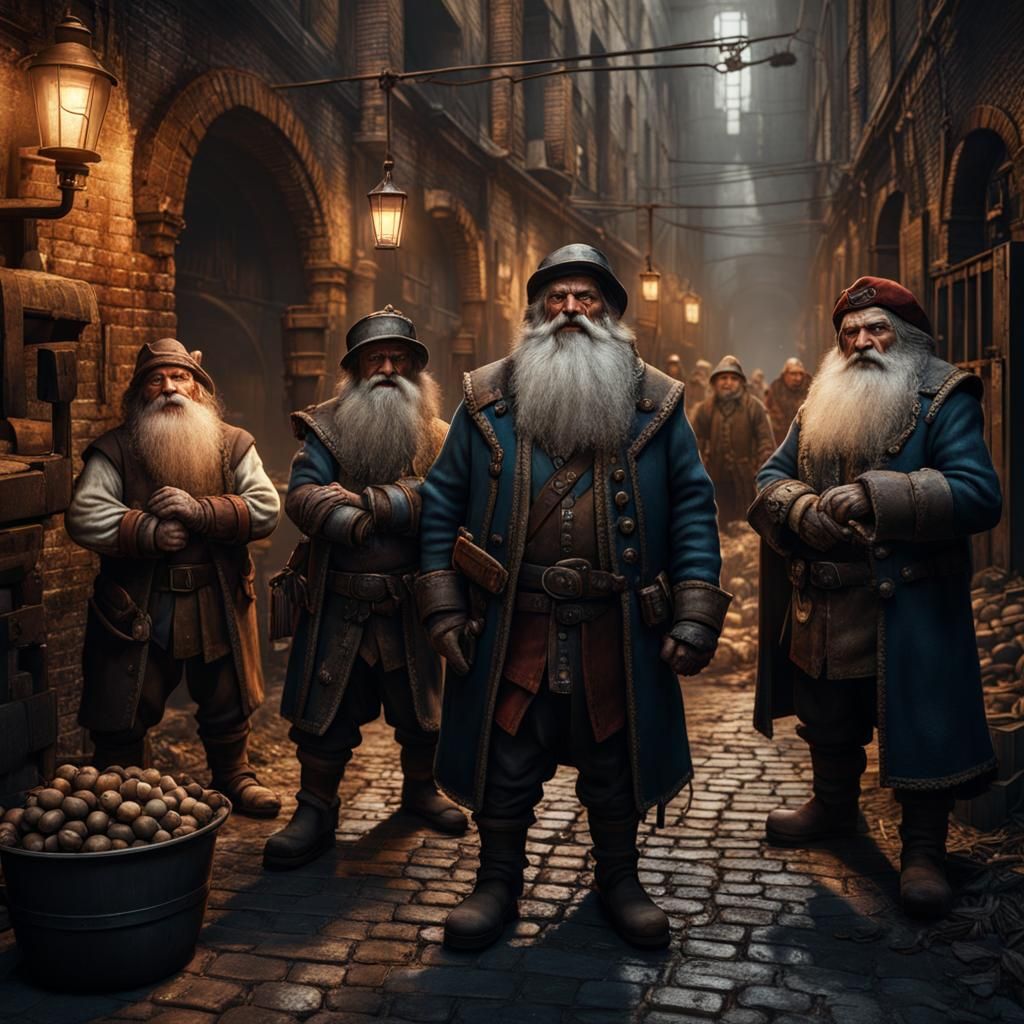 Victorian Dwarves in Industrial Alleyway