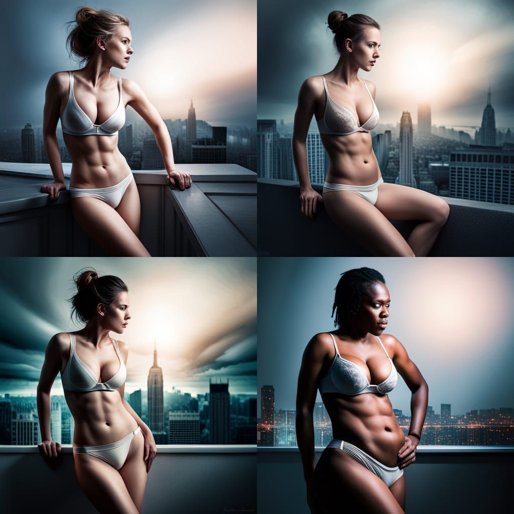 Hyperrealistic Woman in Revealing Tank Top