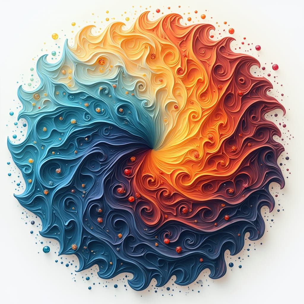 Ethereal Abstract Design: Water, Fire, Air, Earth, Spirit