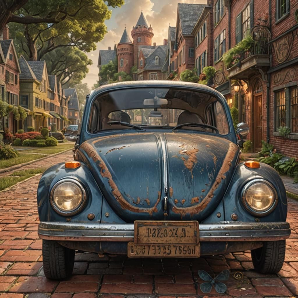 Charleston: Volkswagen Beetle on Historic Brick Road