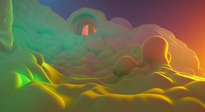 Dreamy 3D Render Selfie in Vector Fractal Style