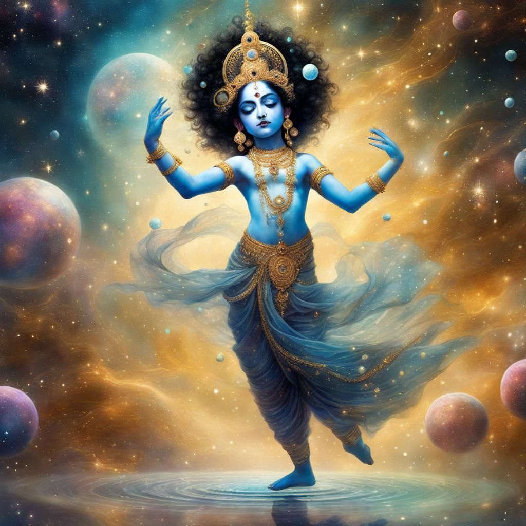 Krishna Dance in Magic Nebula, Artistic Style