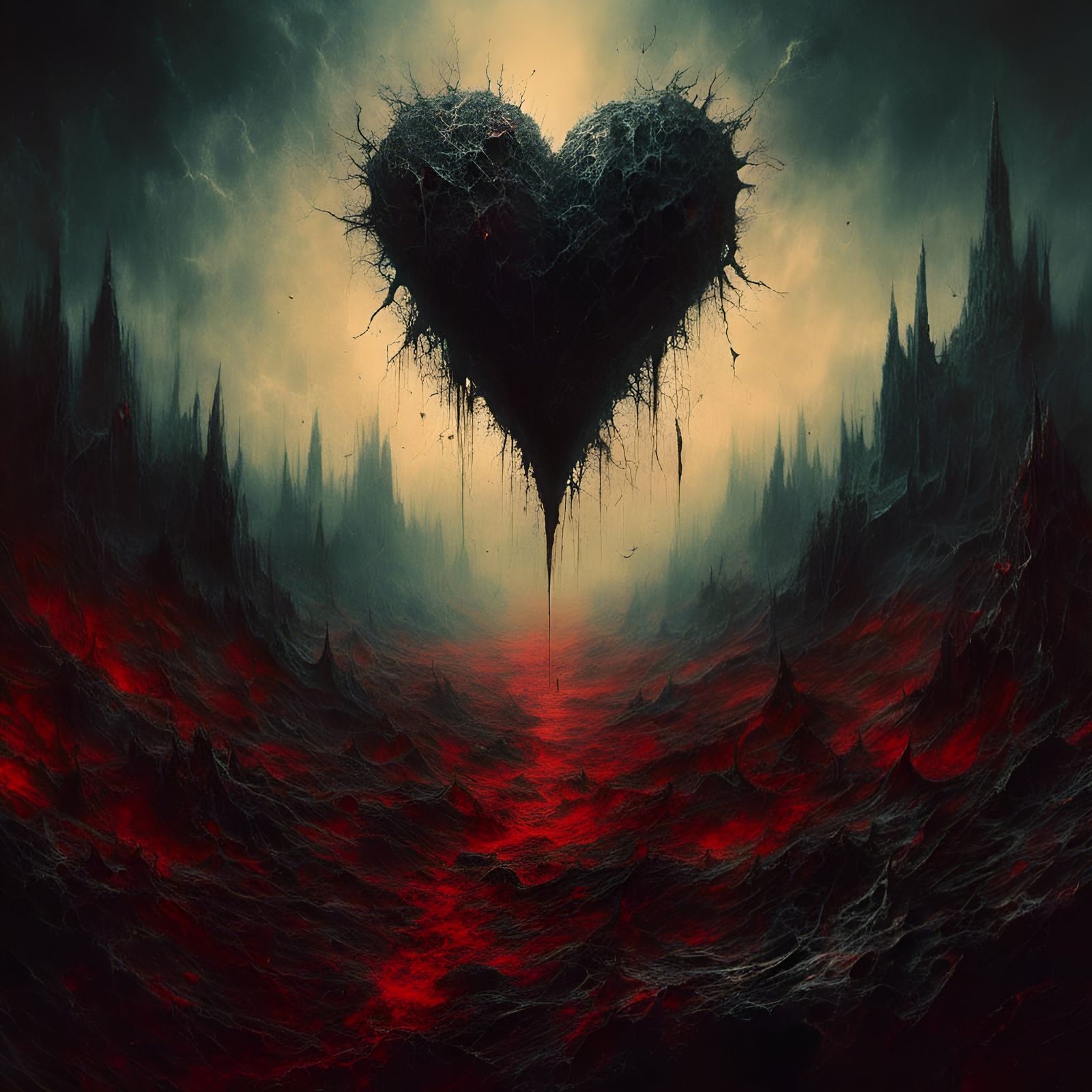 Macabre Surrealist Splash Art in 8k Resolution