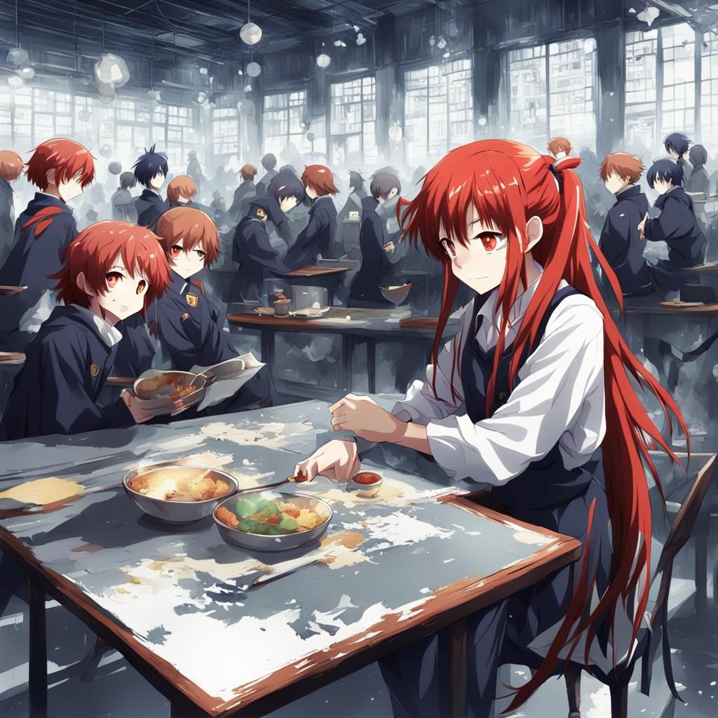 Red-Haired Anime Character in Key Visual Style