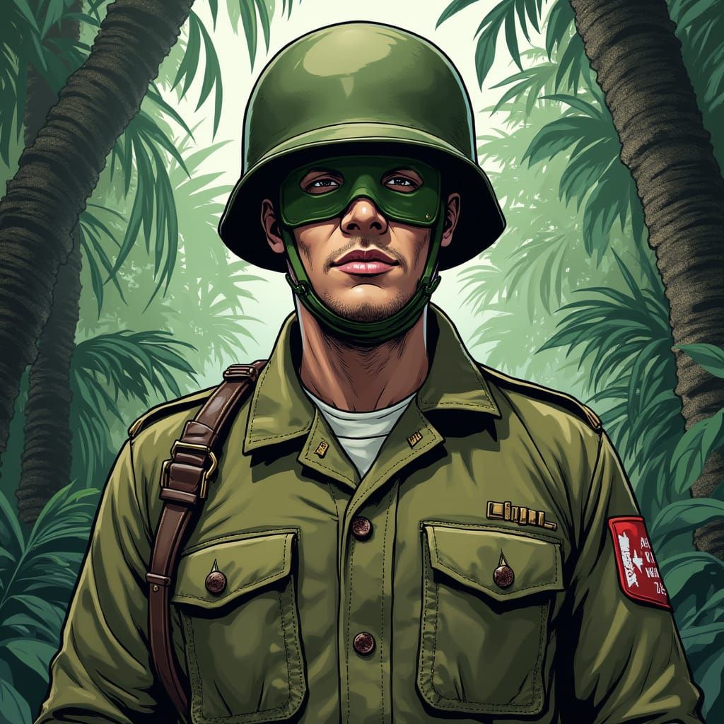 WWII Soldier in Jungle Warfare