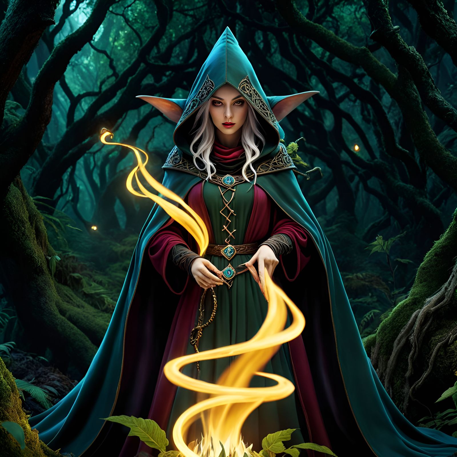 Dark Fairytale Sorcerer Channeling Eldritch Power