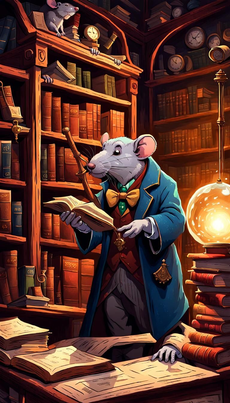 Old Rat Magician in Library Seeks World Savior