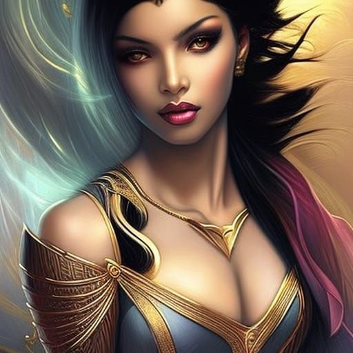 Neo-Victorian Woman Portrait in Digital Art Style