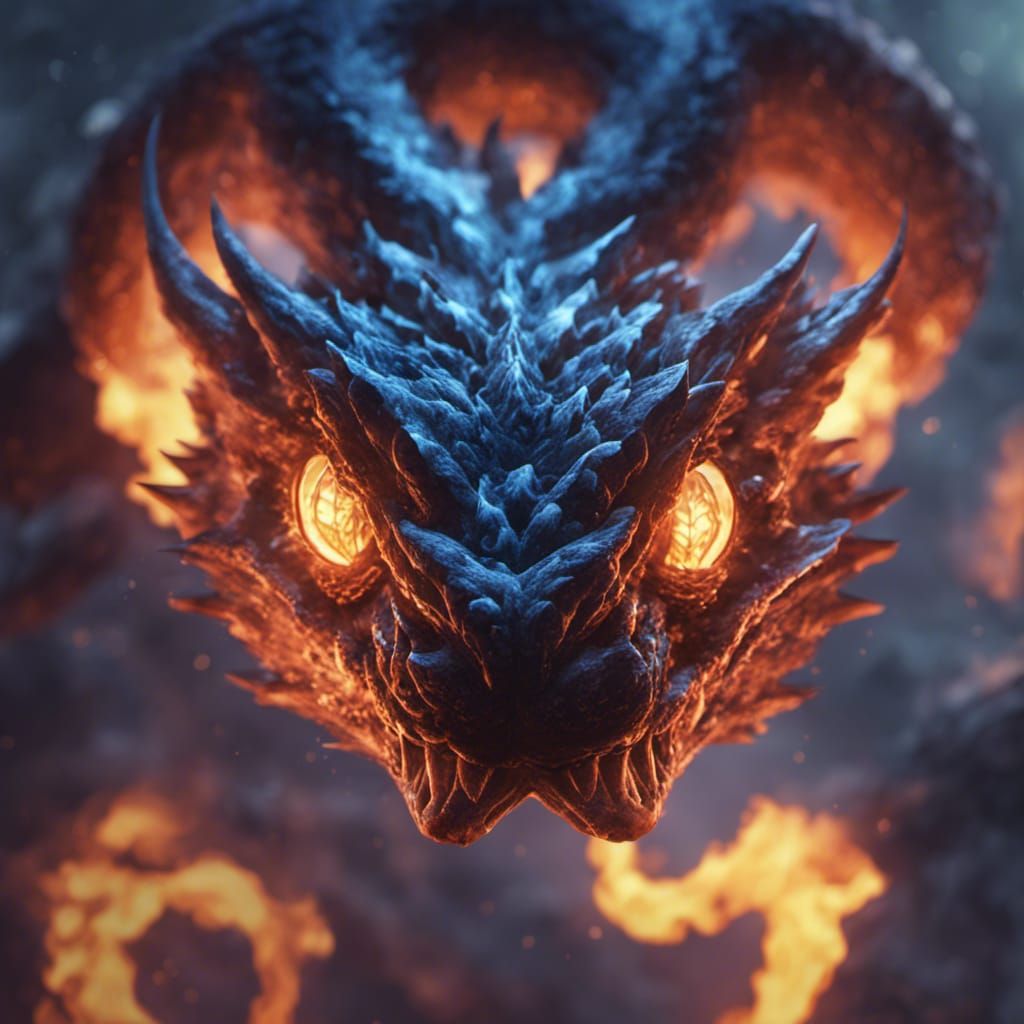 Crystal Pit Viper with Black and Blue Flames