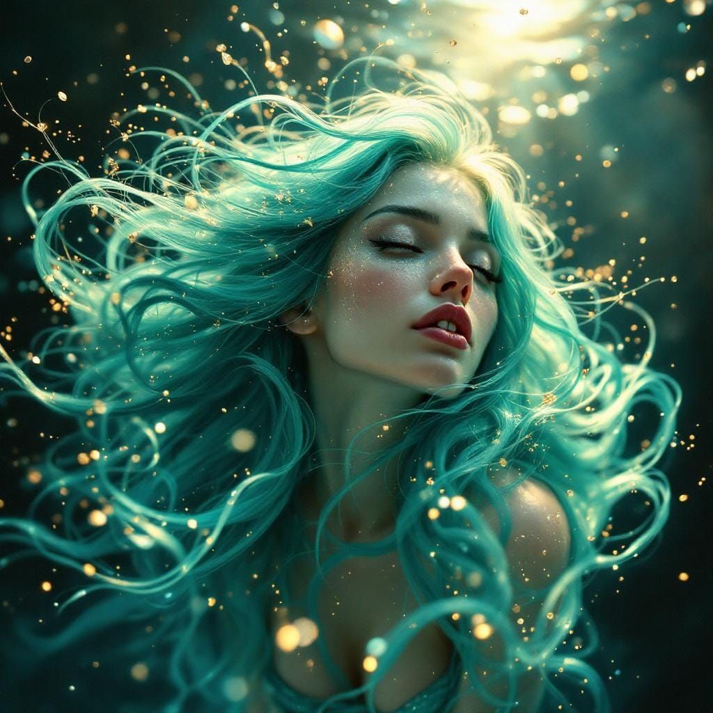 Bioluminescent Mermaid in a Deep Ocean Fantasy