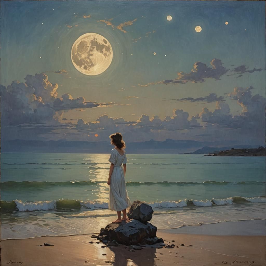 Enchanting Summer Evening Dream in Oil Painting