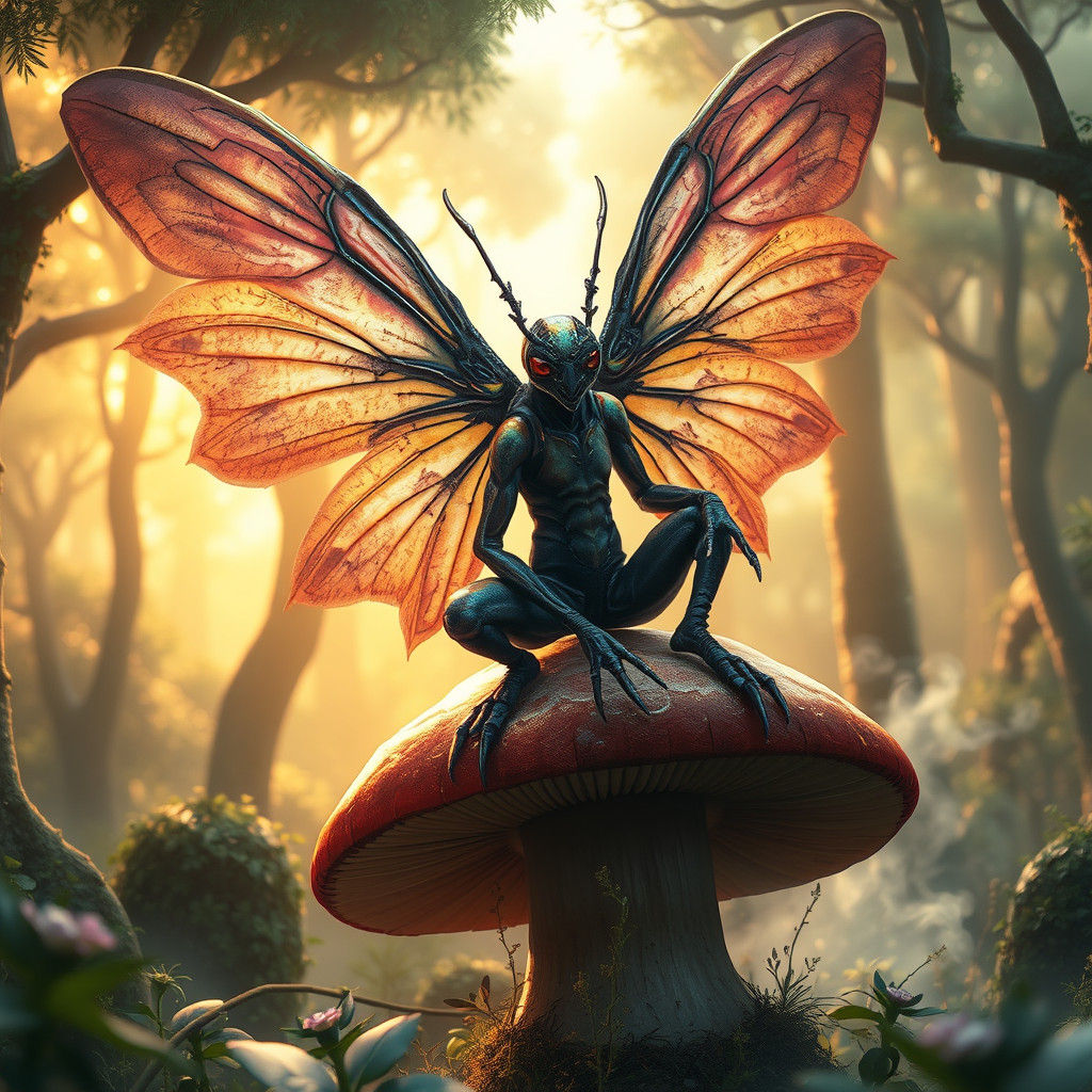 Harpuldiff in Alien Forest: Vibrant Digital Art