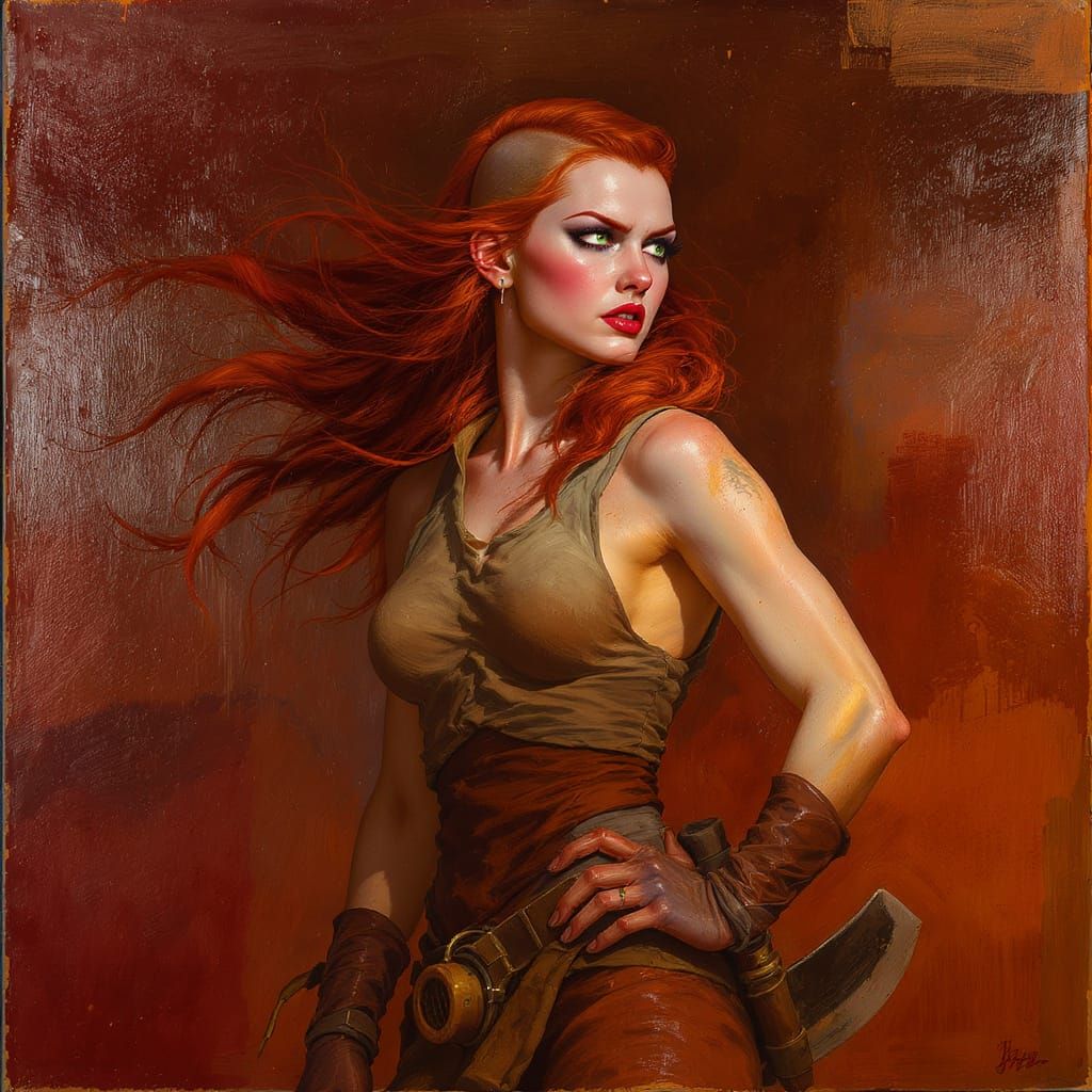 STYLE: "In style of Frank Frazetta + Zoltan Boros & Gabor Szikszai