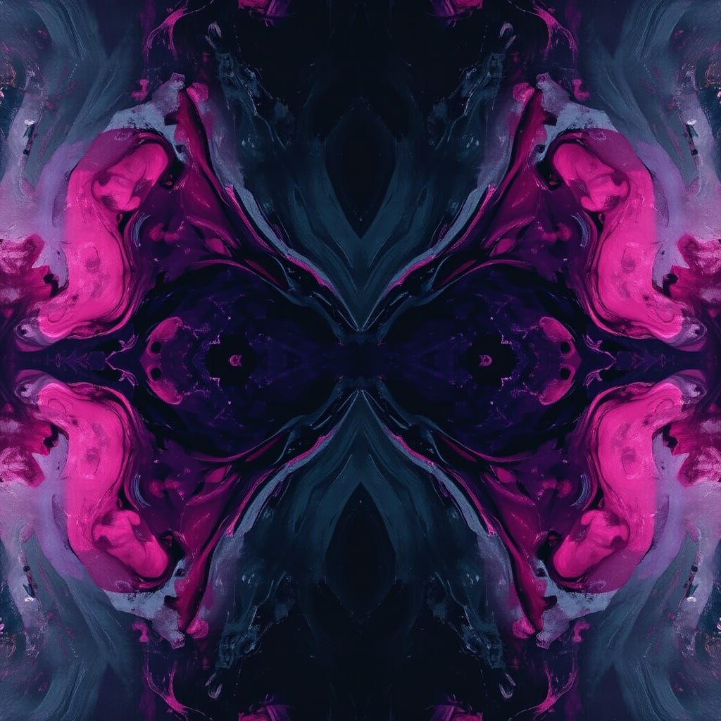 Mysterious Dark Harmony in Symmetrical Abstract Art