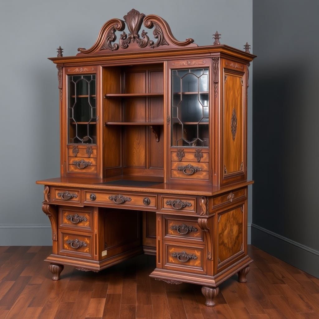 1780 Dutch Rococo Desk Rendering