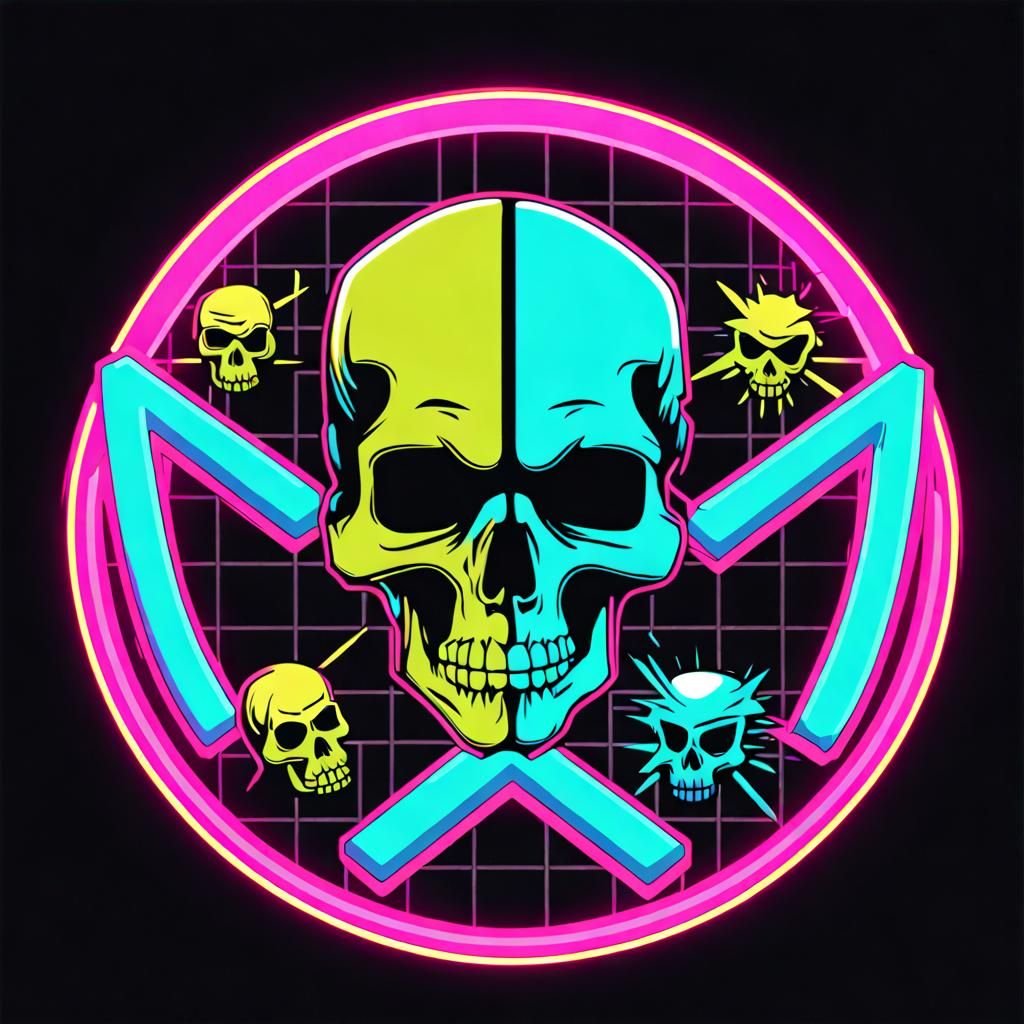 MUTANT Logo in 80s Atari Synthwave Style