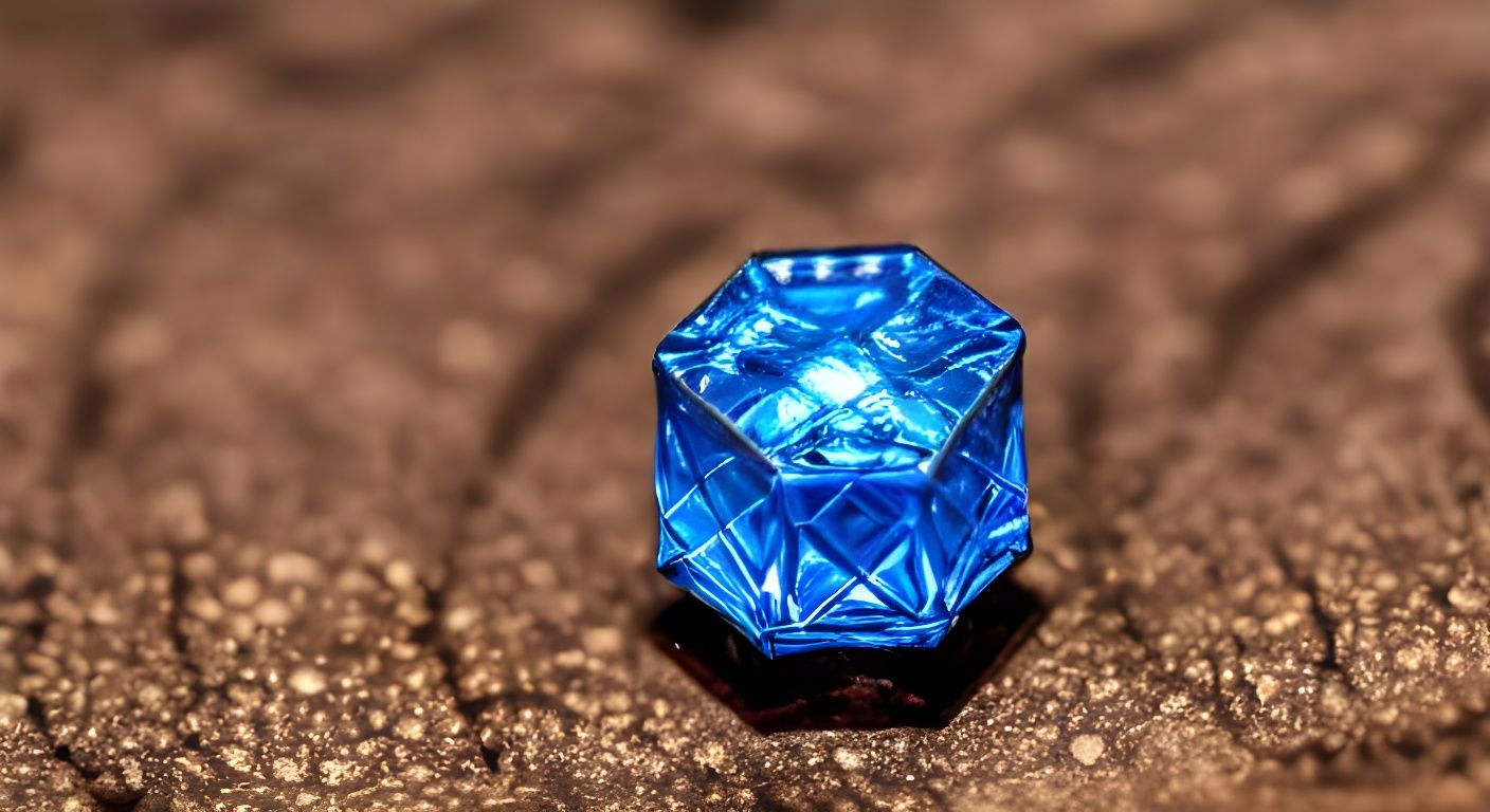 Microscopic Glass Octagon in Alien Desert Night