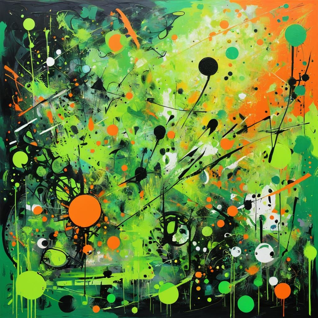 Abstract Neon Masterpiece in Street Art Style