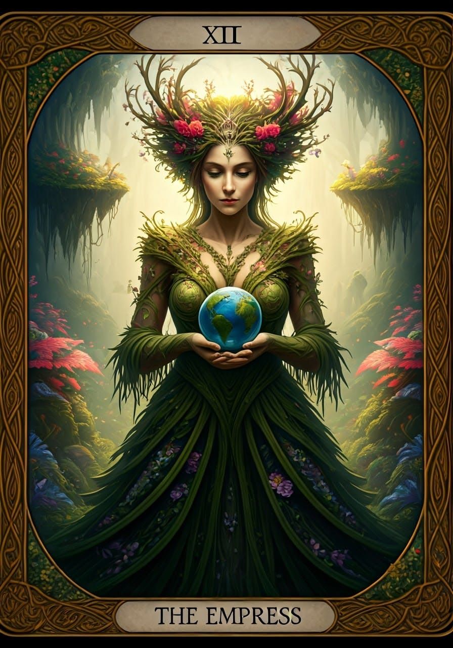 The Empress Tarot Card: Earth Goddess in Fantasy Garden
