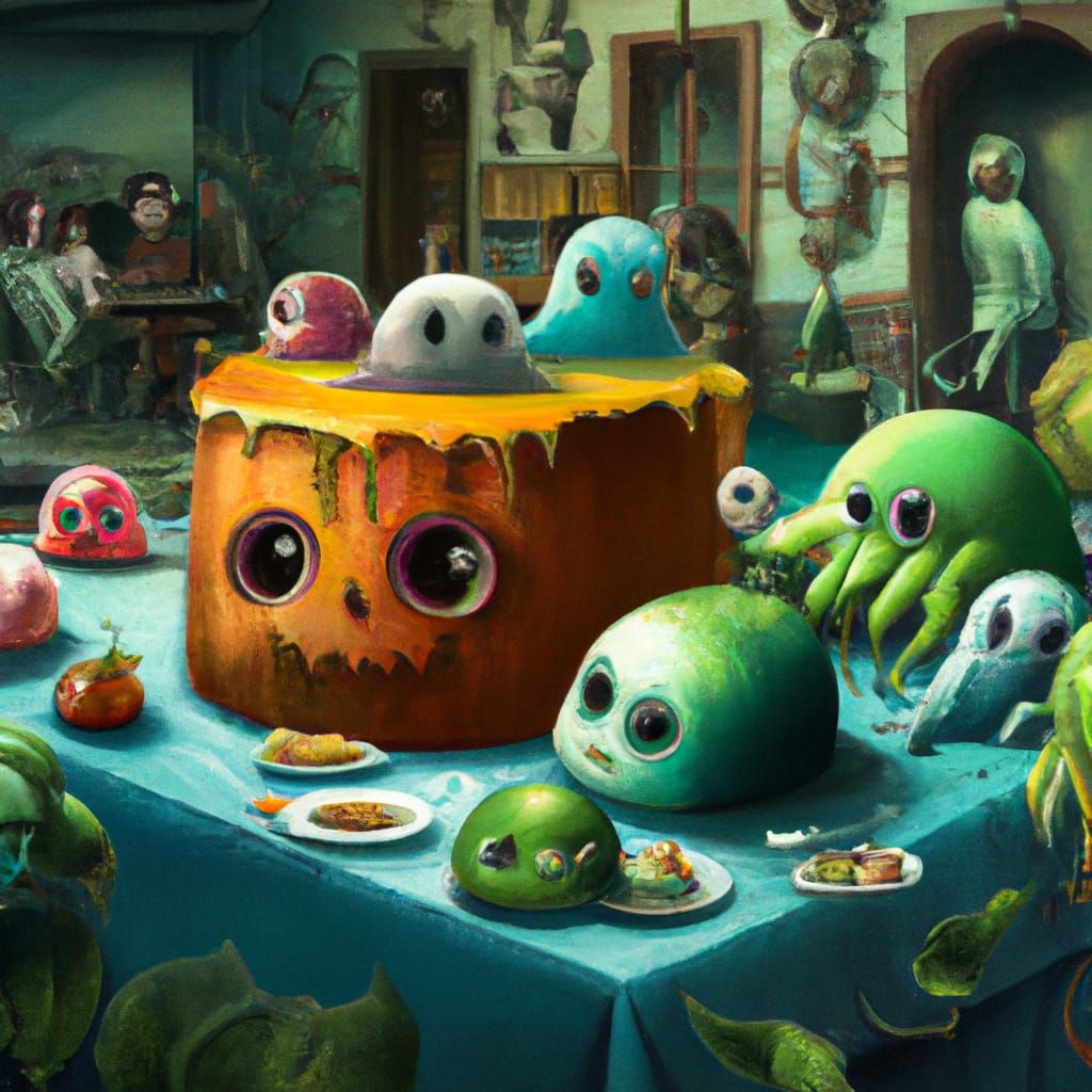 Halloween Party with Goblins and Cthulhu