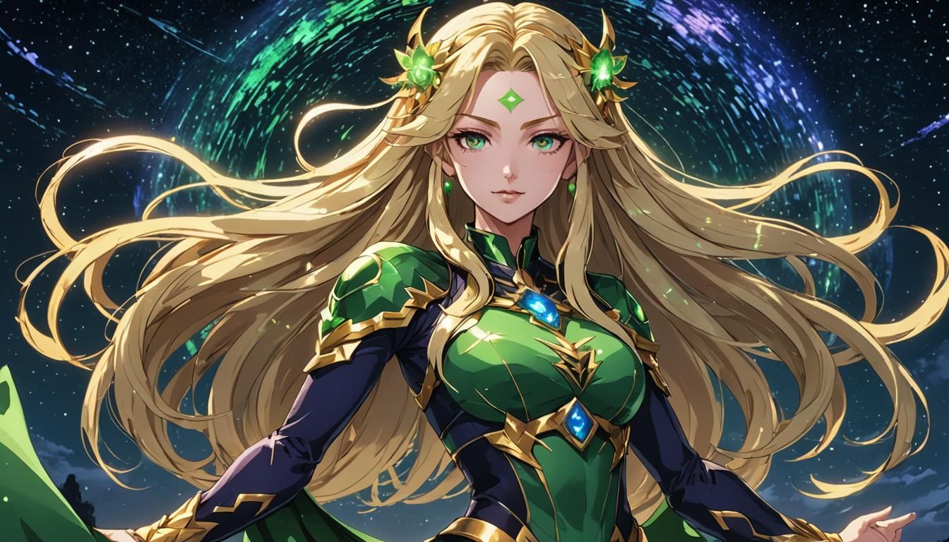 Anime Jade with Green Energy Aura