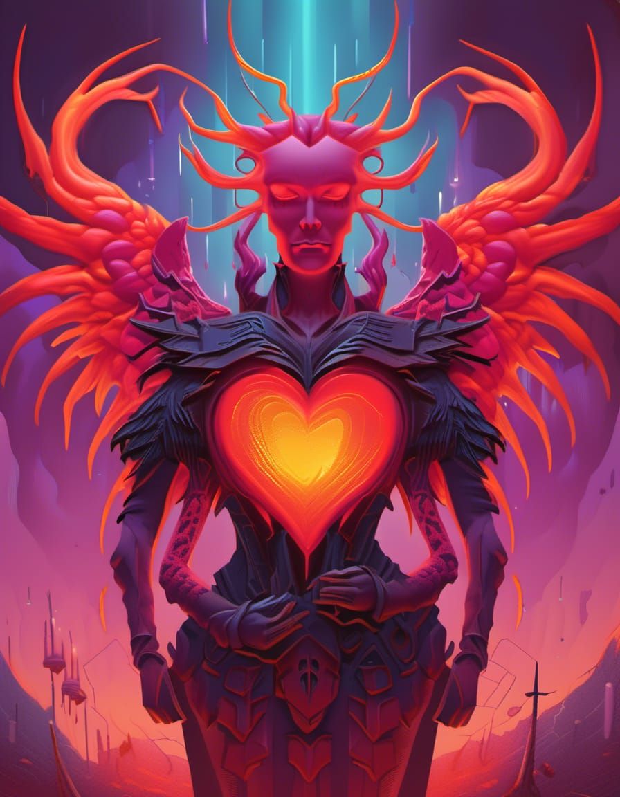 Heart Ablaze: Heartburn Concept Art in Digital Painting Styl...