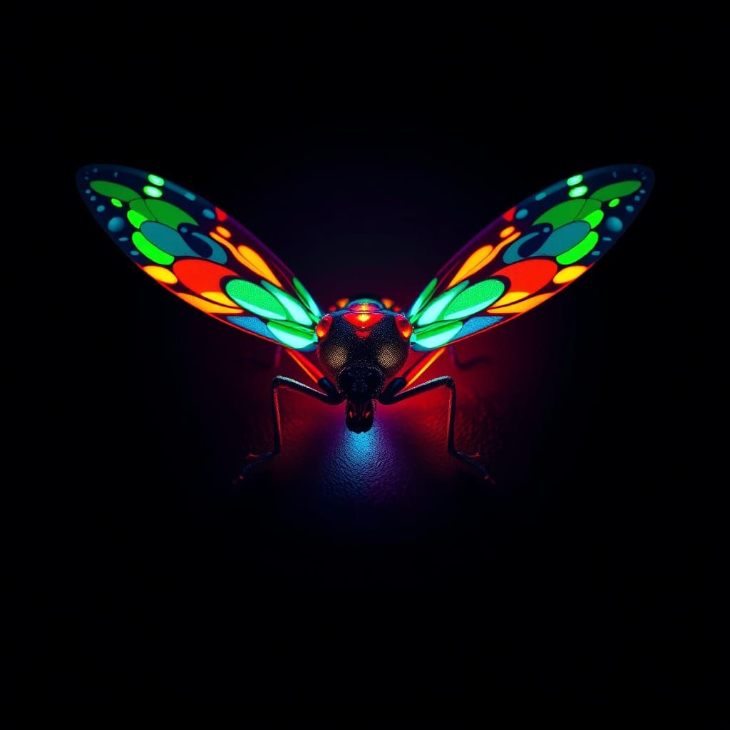 Vibrant Firefly at Night in Pop Art Style