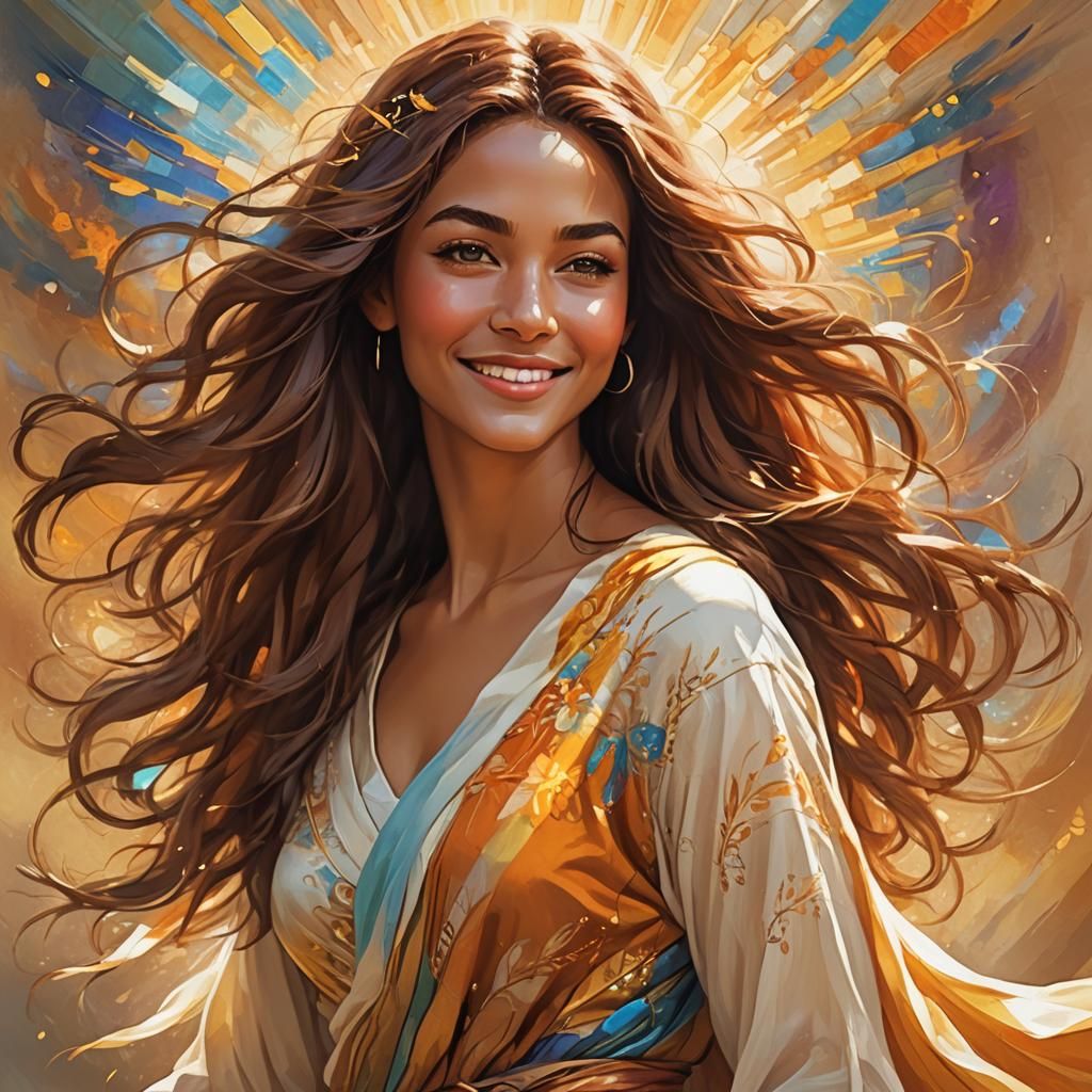 Empowered Woman Avatar Radiating Confidence in Digital Art