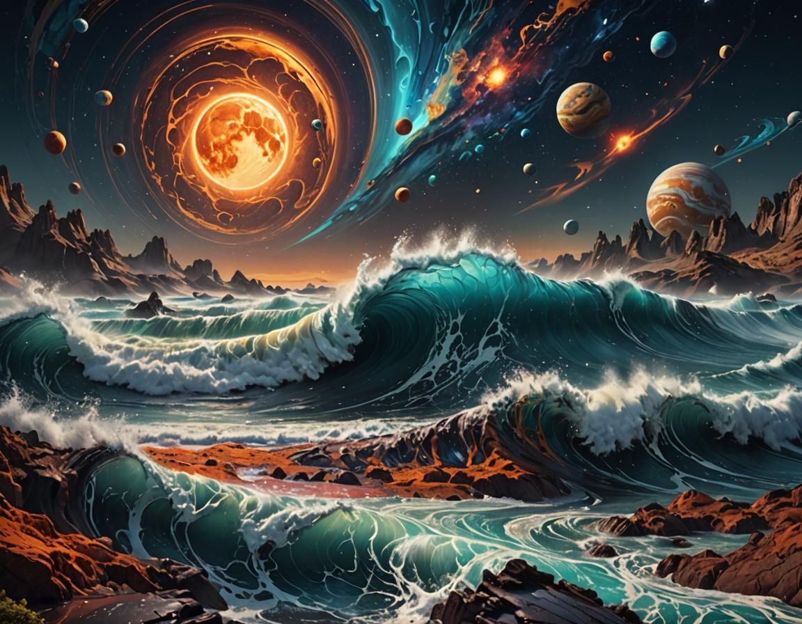 Surreal Ocean Waves Flooding the Universe