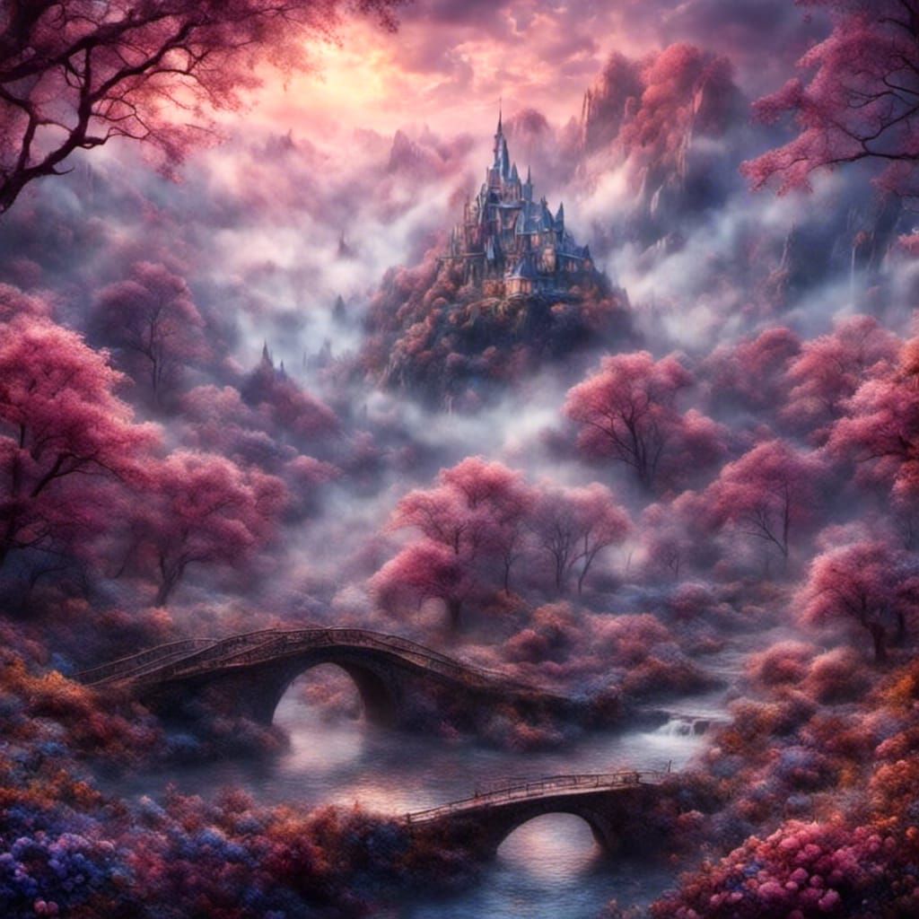 Ethereal Animal in Hyperrealistic Fantasy Landscape