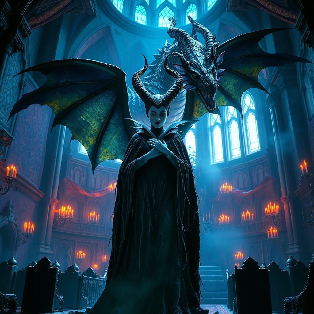 Regal Witch Transforms into Majestic Dragon in Dark Fantasy ...