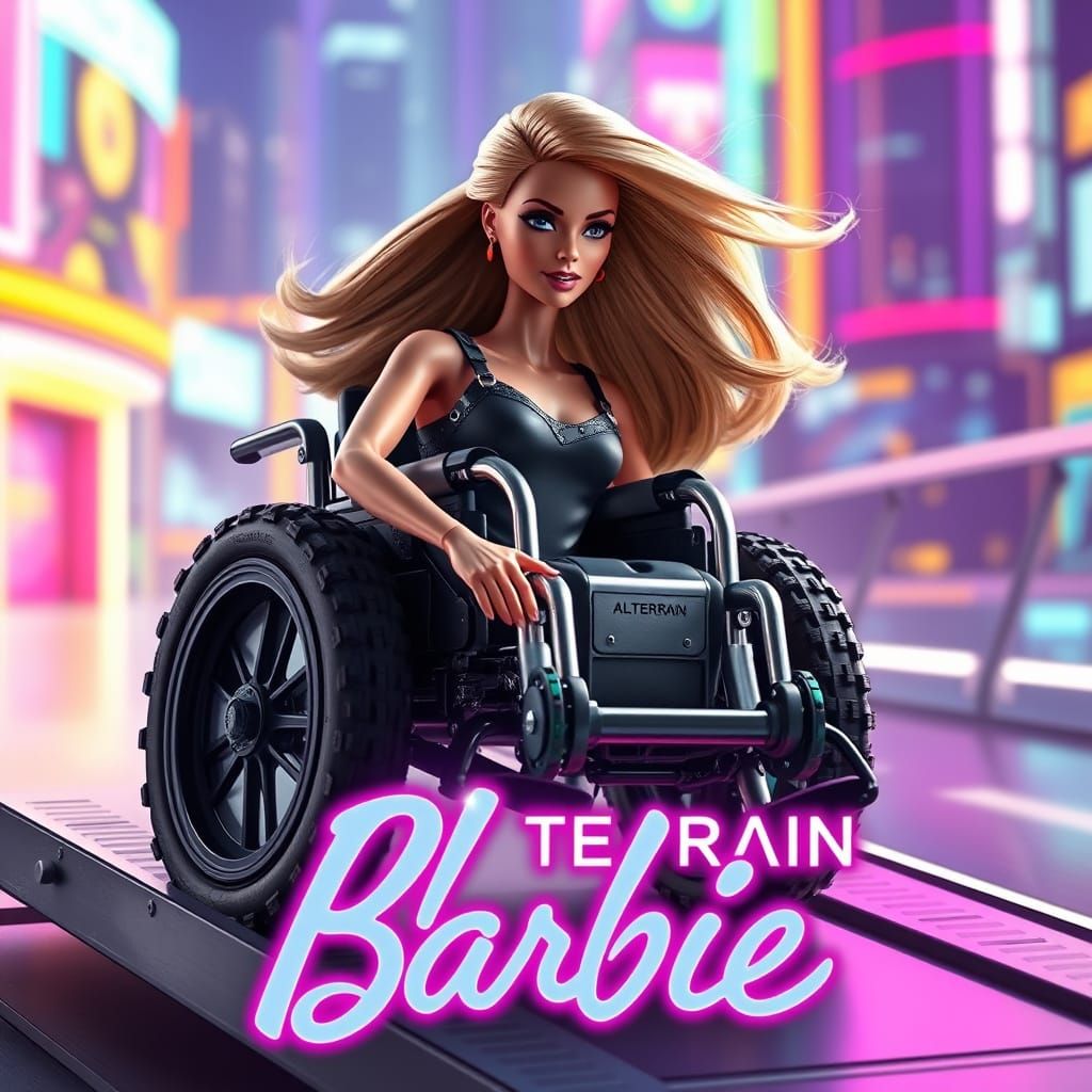Wheelchair Barbie action figure that comes with an accessible ramp and all terrain wheelchair and tires. Batteries inclu...