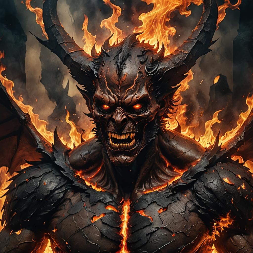 Infernal Devil Rises in Dark Fantasy Style