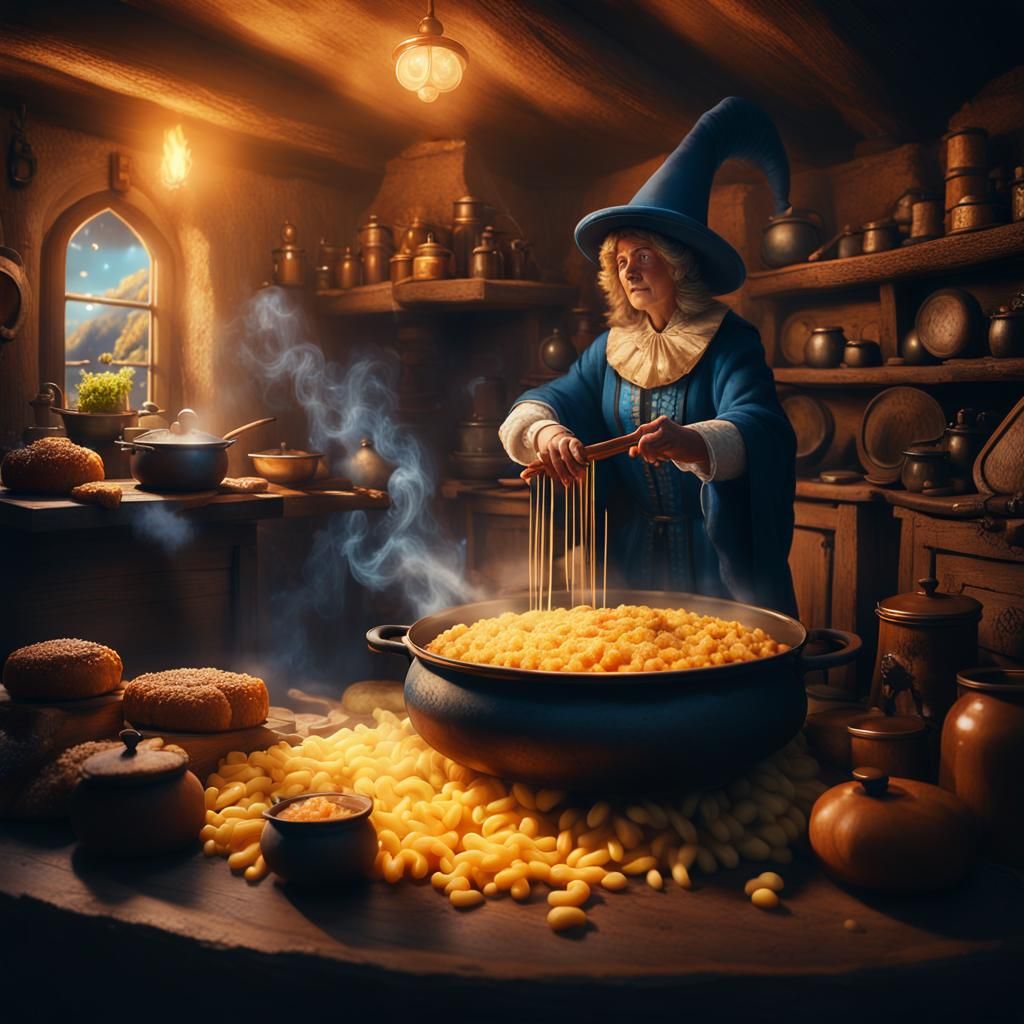 Macaroni Cheese Witch in Mystical Cottage