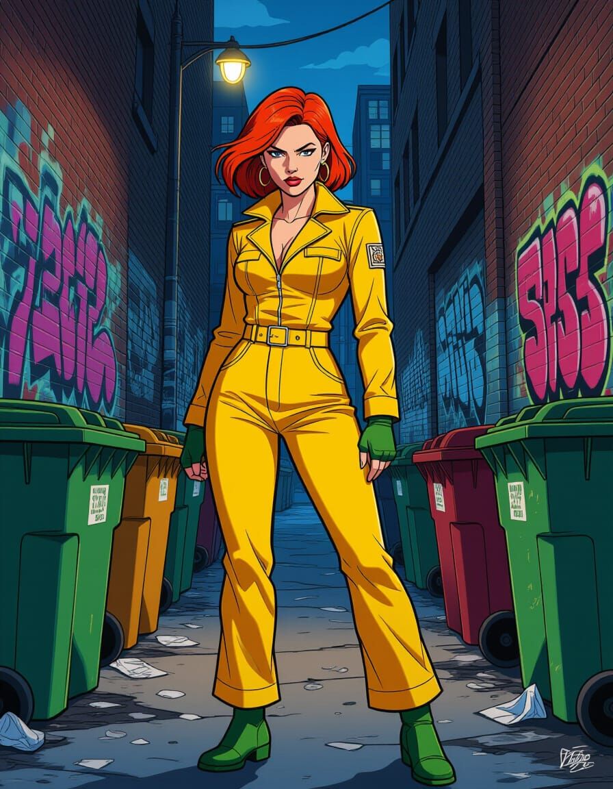 April O'Neil in Gritty New York Alley