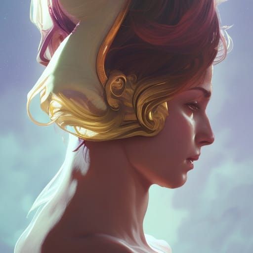 Daphne and Apollo Portrait in Hyperdetailed Style