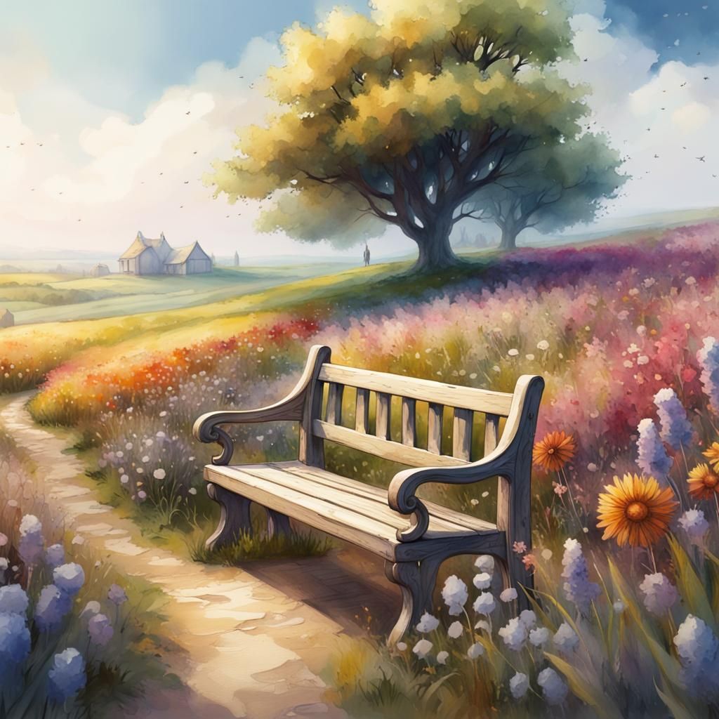 Summer Fields: A Watercolour Path Through Flowers