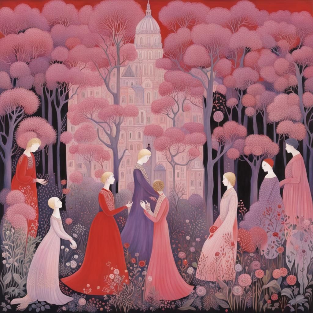 Floral Scene Inspired by 'A Tale of Springtime'