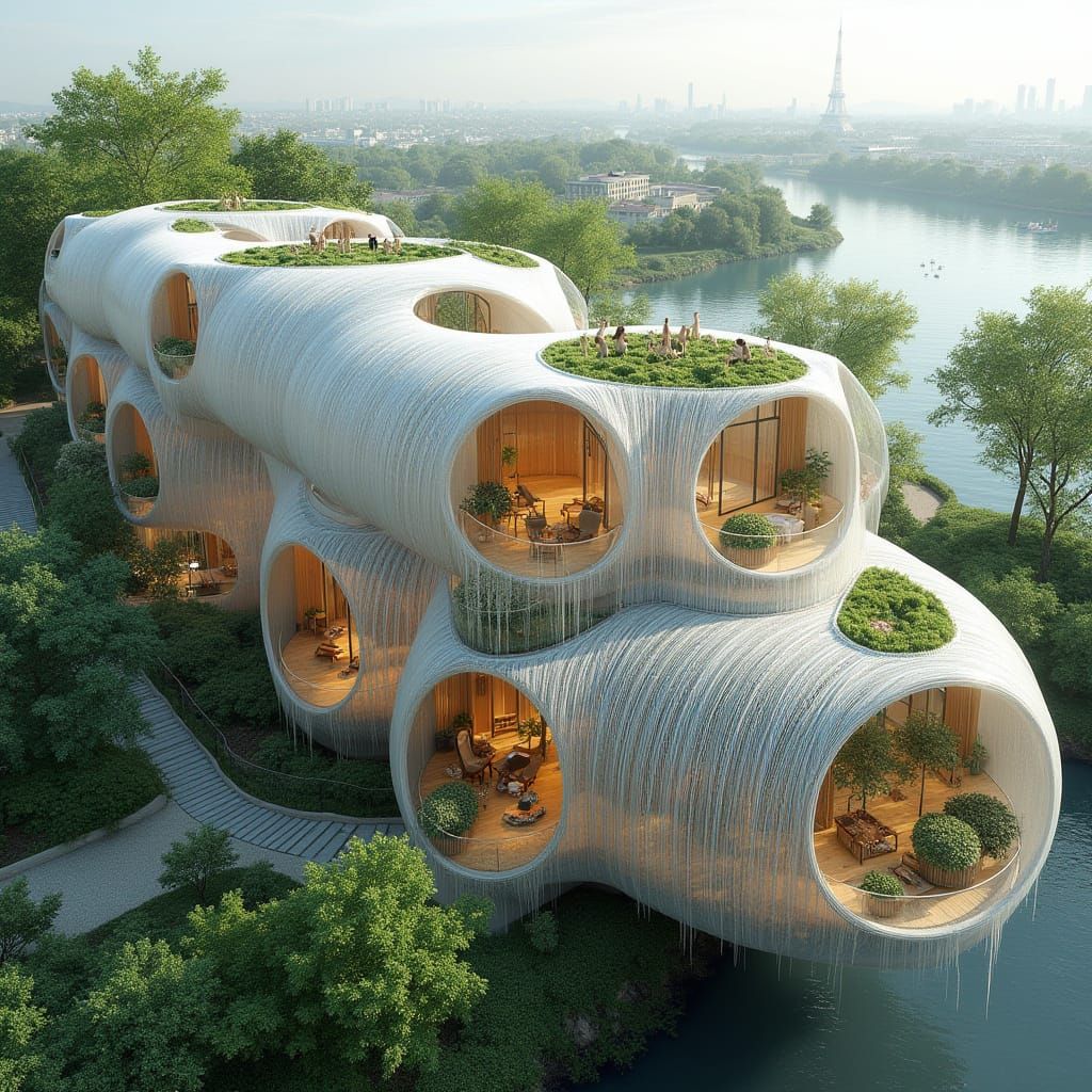 Organic Futuristic Architecture: Semi-Circular Transparent B...