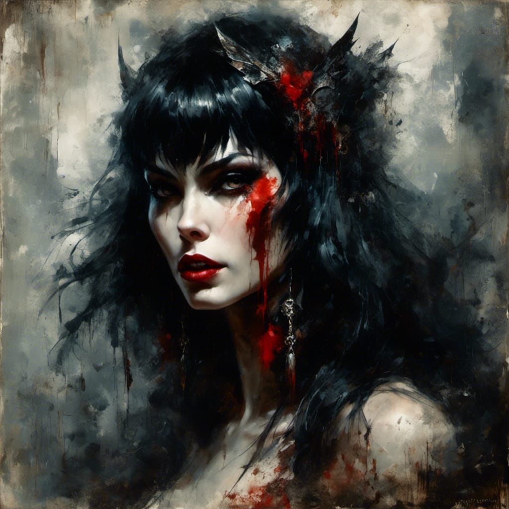 Vampirella Portrait in Dark Fantasy Style