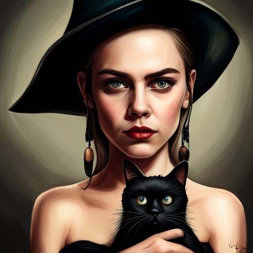 Cute Baby Skeleton Creature with Black Cat Toy