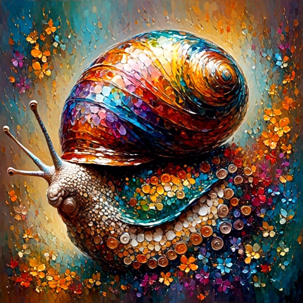 Shimmering Snail <lora:Glitter and Shimmer:1.0>
