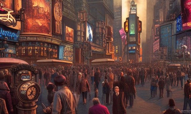 A Steampunk Times Square