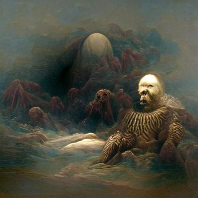 Titan of Horror in Dark Fantasy Style