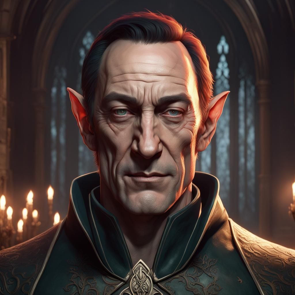Elf in Gothic Horror Style Portrait