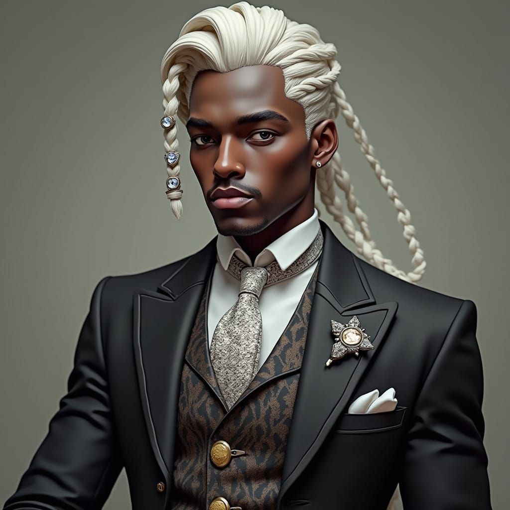 Hyper-Realistic Portrait of a Dignified Gentleman