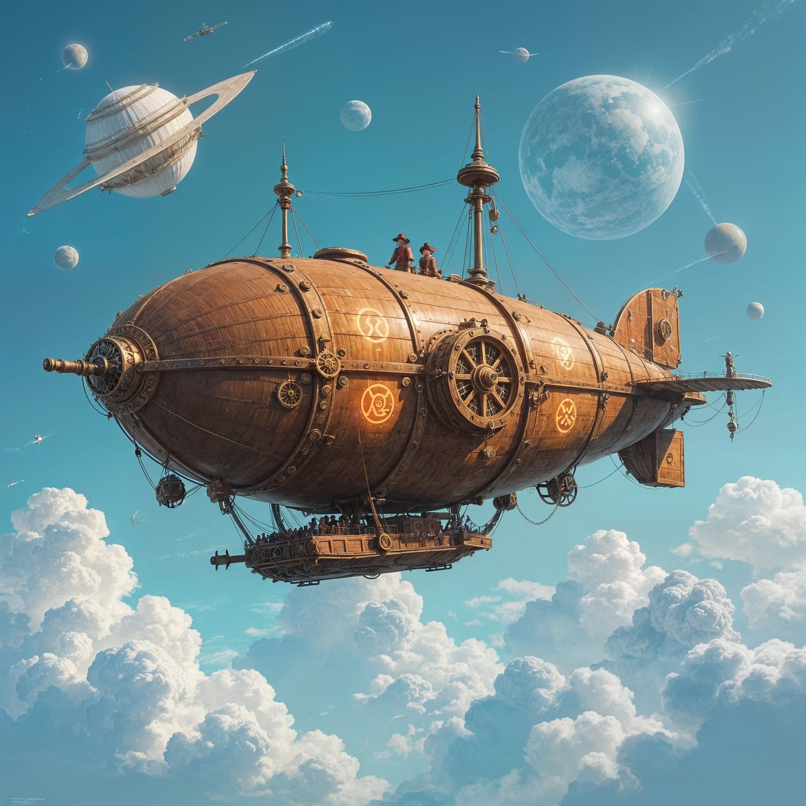 Steampunk Airship Adventure Through Nebulae