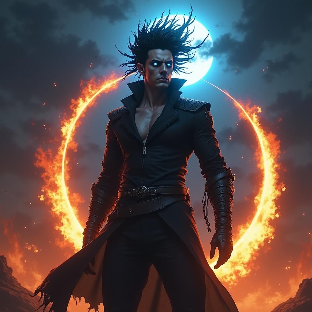 Elf Assassin with Psychic Aura in Solar Eclipse