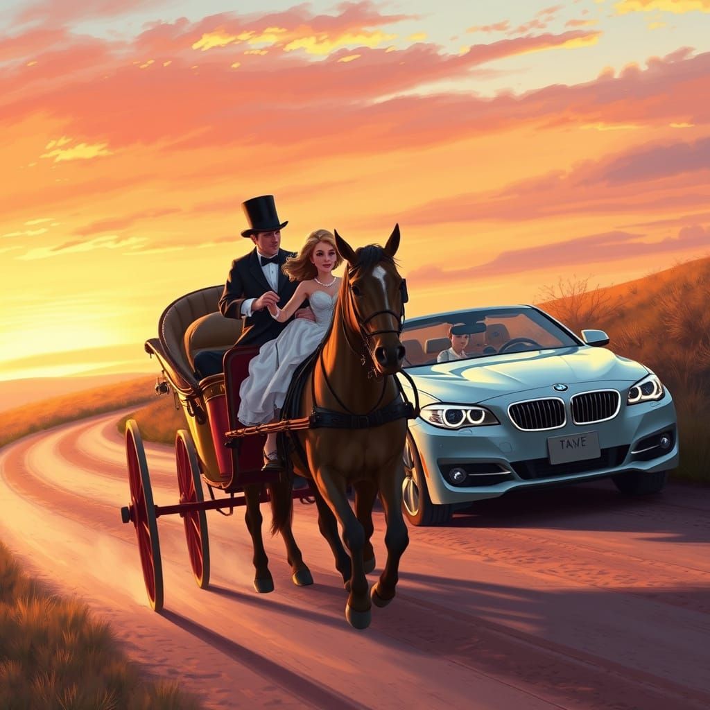 Prince Charming's Carriage Followed by Cinderella in BMW at ...
